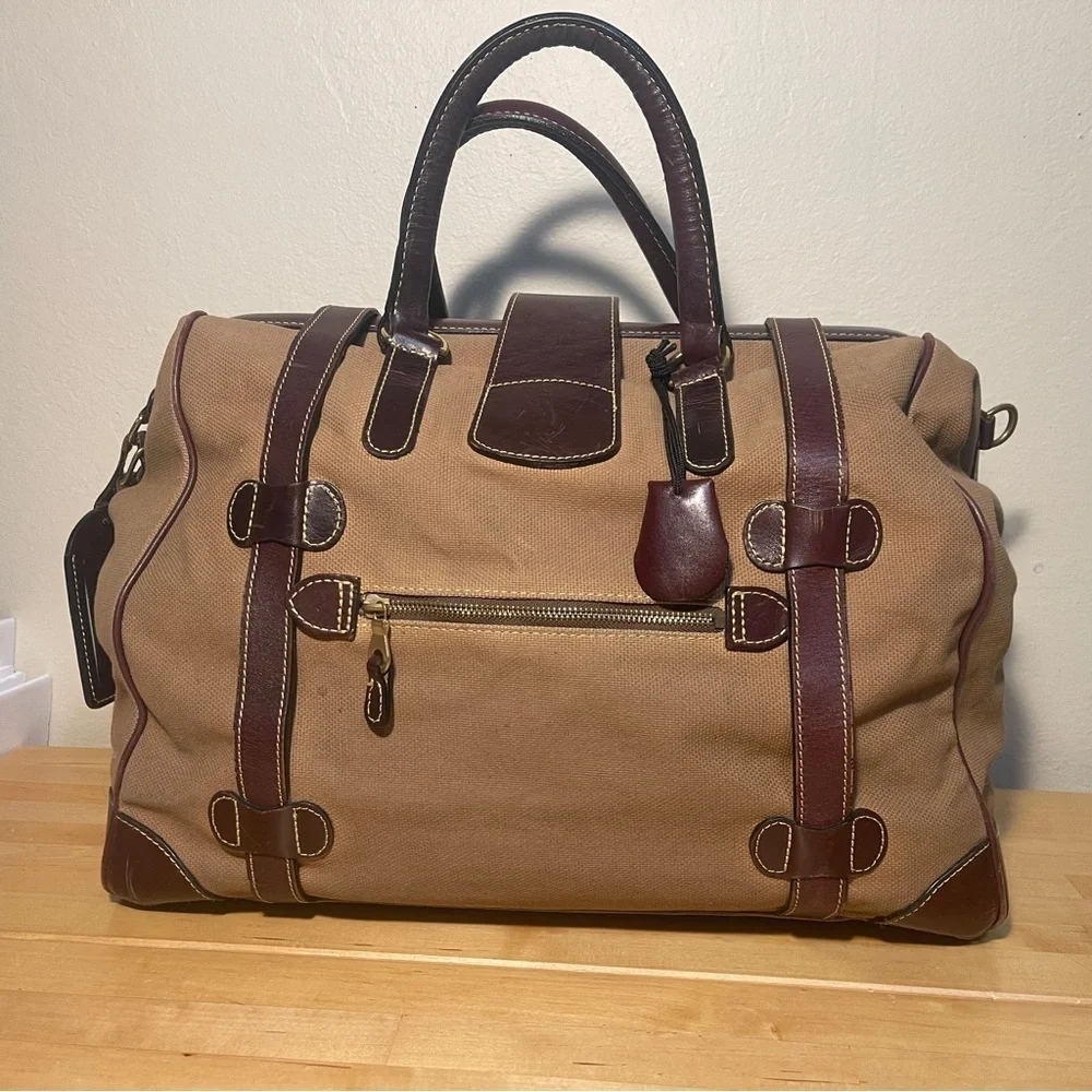 Mulholland Safari Canvas & Leather Weekender Travel Duffel Heritage Bag USA